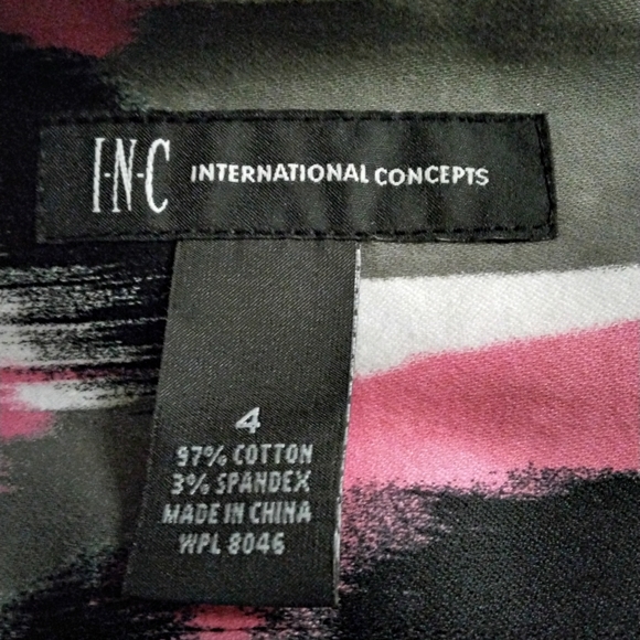 Pink  Black White A-Line Skirt Abstract Size 4 - Picture 7 of 7